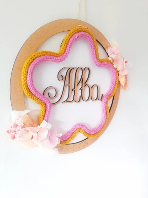 Décoration Murale Personnalisée Bébé - Fleurs Stabilisées – Image 2