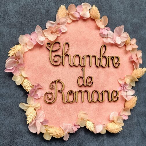 Plaque de porte  Personnalisée Prénom -  Fleurs Stabilisées – Image 6