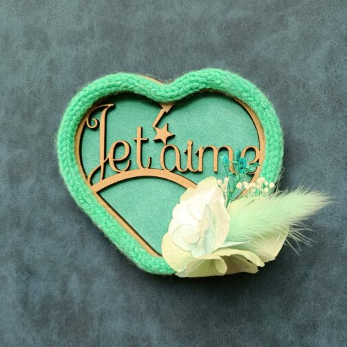 Magnet Fleuri vert Je t’aime - Cadeau Tendre