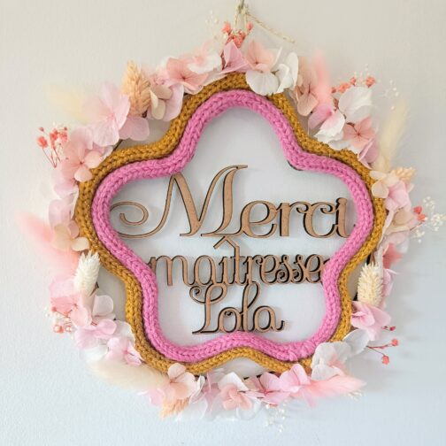 Décoration Murale Fleur Personnalisée - Merci maîtresse