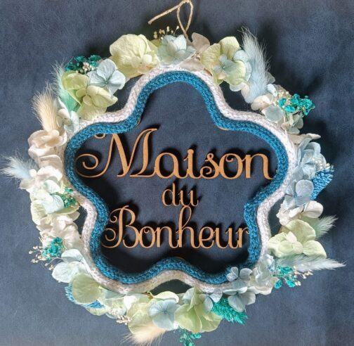 Décoration murale Maison du Bonheur /Bleu-vert – Image 5